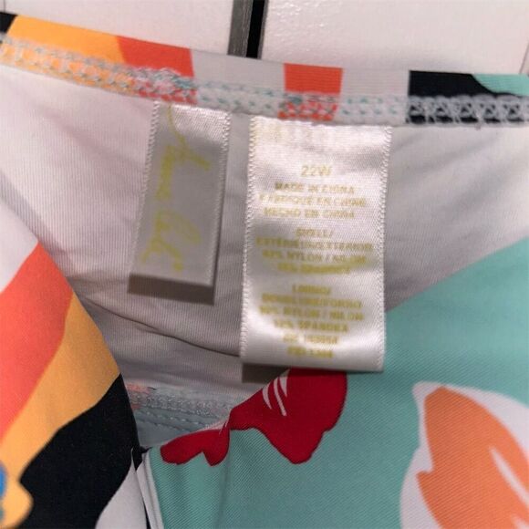 Anne Cole Women's Plus Size 22W Floral two-Piece Swimsuit Multicolor Twist Front - Picture 4 of 13